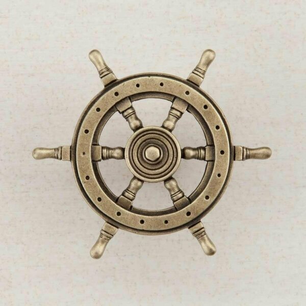 Acorn Mfg Artisan Collection Ships Wheel Knob, Antique Brass DPCAP